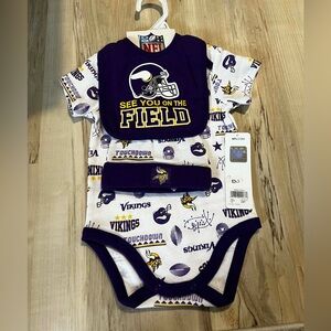 NFL Minnesota Vikings Purple White Baby Matching Set